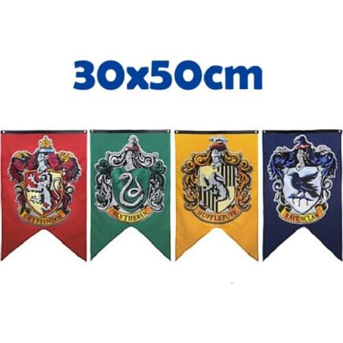 30*50cm Harries Magic School Banner Flag Party Decoration Potter Hanging Painting Action Figure Toys Gift For Children