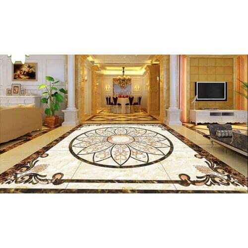 3d floor painting wallpaper Restaurant 3D floor water knife pattern pvc self-adhesive wallpaper Home Decoration