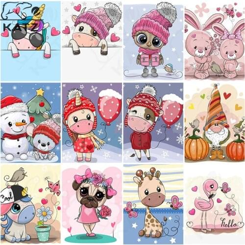 Diamond Painting Cartoon Animal Children Diy Picture Mosaic Gift Hippo Embroidery Cross Animation Cross Stitch Home Decoration