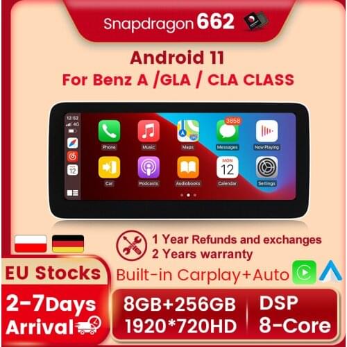 Mekede 8GB+128GB Carplay 10.25" Android 10 Car Multimedia Player For Benz A Class W176/GLA-Class X156/CLA-Class C117 2013-2017