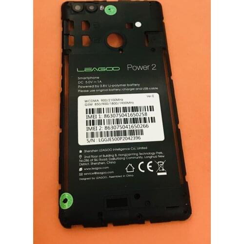 Used Original Back Frame + camera lens for LEAGOO Power 2 MTK6580 Quad Core 5.0" Free shipping