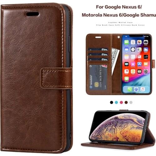 PU Leather Flip Case For Google Nexus 6 Silicone Photo Frame Case Wallet Cover For Motorola Nexus 6 Google Shamu Business Case