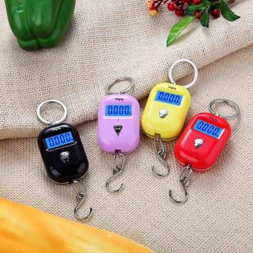 Mini Digital Scale 25Kg 5g 1PC Keychain Hook With LCD Hanging Steelyard Travel Luggage Kitchen Accessories Hanging Scale