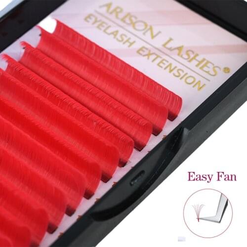 Arison Colored Easy Fan Eyelash Extension Individual Faux Mink Ombre False Eye Colors Natural Lashes Wholesale
