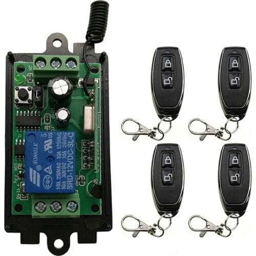 DC 9V 12V 24V 1 CH 1CH RF Wireless Remote Control Switch System Receiver + metal Remote Garage Doors /window /lamp/ shutters