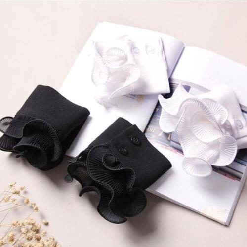 Hot Sale Decorated Cuff Fake Sleeves Autumn Winter Wild Sweater Decorative Sleeves Lace Pleated Wrist Flounces Wrist Sleeves