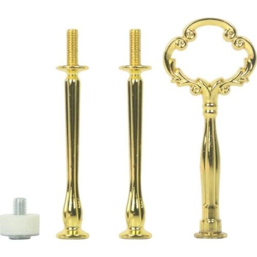 Tool Dessert 3 Tier Silver Gold Bronze Mini Flower Metal Wedding Gold Rod Fitting For Ceramic Cake Stand