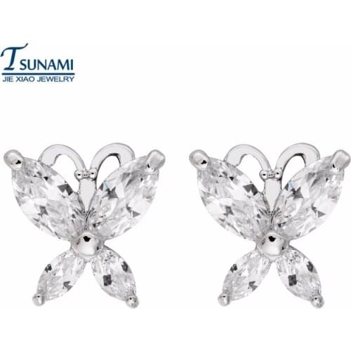 Famous brand butterfly zircon earrings Romantic butterfly earrings are cast for women only ER-114