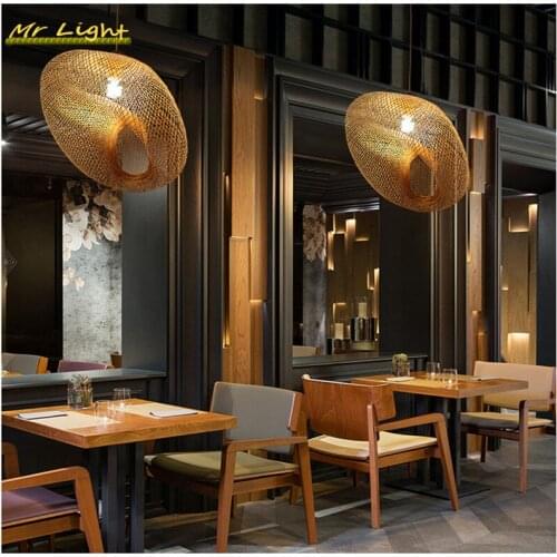 Chinese Retro LED Pendant Lights Lighting Restaurant Rattan Bamboo Pendant Lamp Kitchen Hanging Lamps Home Decor Light Fixtures