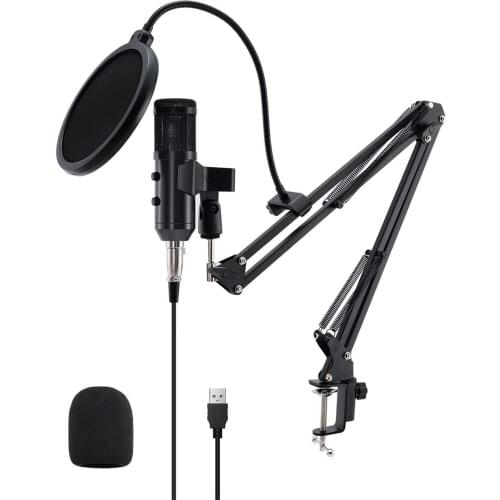 Lensoul USB Condenser Microphone Plug&Play USB Microphone Kit Podcast Microphone, USB Computer Studio Cardioid Condenser Mic Kit