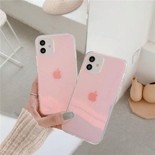 Laser luxury case for iphone 11 12 Pro Max XS XR X shell phone cases for Iphone 11promax 7 8 Plus anti-knock soft silicone coque