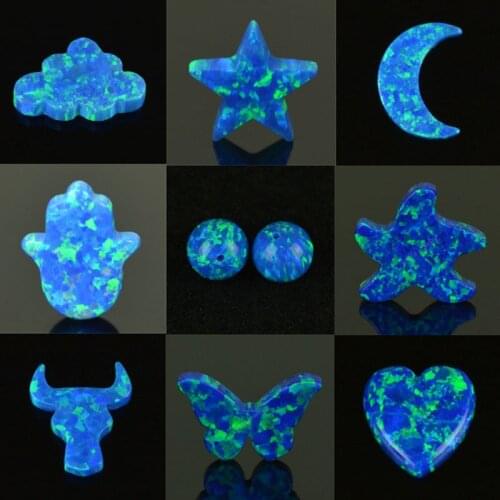 Hotsale fashion different style syntheitc opal blue fire opal pendent DIY opal necklace for gift