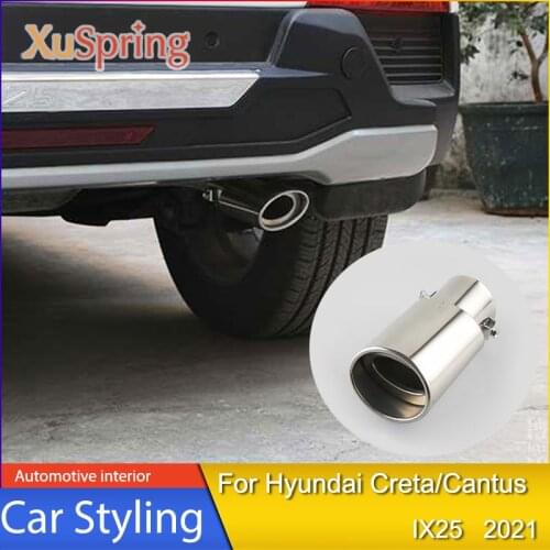 Modified exhaust pipe stainless steel muffler tail throat Car styling For Hyundai Creta/Cantus IX25 2021 Decoration