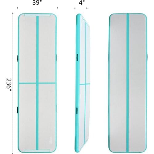 Mint Green Color Inflatable Gymnastics Mat For Cheerleading 3M/4M/5M Air Track Mats With Pump Home Use Air Floor DWF Material