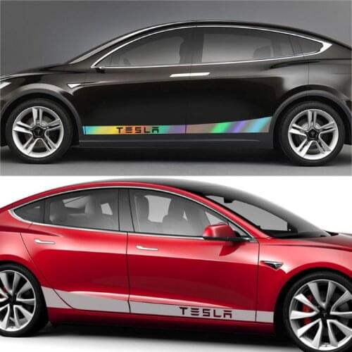 It is suitable for Tesla Model 3 Model S Model X side skirt car sticker latte decoration