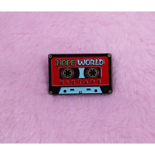 Retro vibes cassette tape pin music lover bright fun accessory