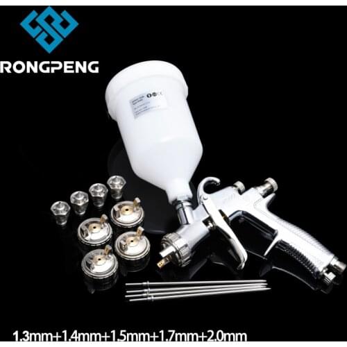 RONGPENG R500 High Quality Painting Gun 1.3 1.4 1.5 1.7 2.0mm Nozzles Water Based LVLP Air Spray Gun Airbrush With Cleaning Kits