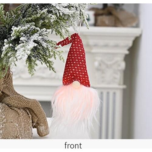 Merry Christmas Decoration Forest Old Man Pendant with Light Small Faceless Doll Glowing Pendant Drop Ornaments 2020 New