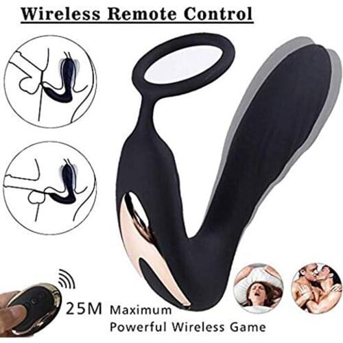 Silicone Male Prostate Massager Anal P-G-spot Vibrator 10 Speed Sex Toys For Men Wireless Remote Control Butt Plug With Ring