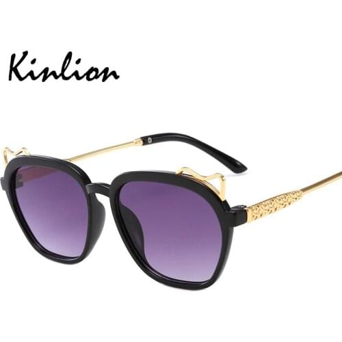Kinlion Vintage Round Metal Kids Oversized Sunglasses Boys Girls Cat Ears Designer Luxury Child Sun Glasses Baby Goggle Glasses