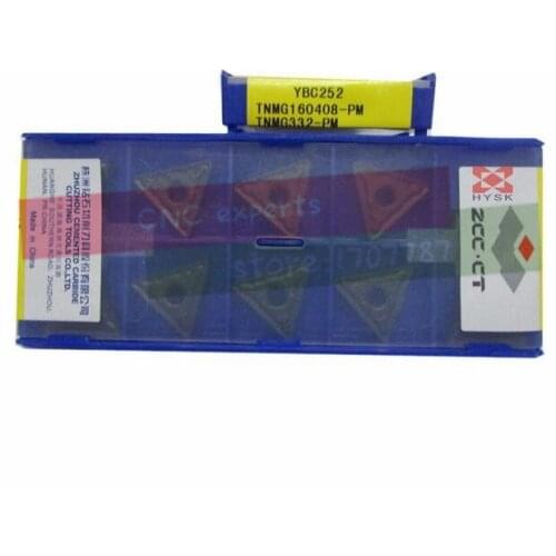 10Pcs TNMG160404/TNMG160408 PM YBC252 Lathe Cutting Insert Carbide Turning Tool Insert For steel and stainless steel