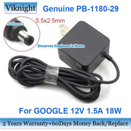 US Plug PB-1180-29 AC Adapter For Google Fiber 12V 1.5A 18W 07079618 Tablet Charger Power Supply 5.5x2.5mm