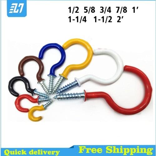 Vinyl Coated Cup Hooks Round End Screw self tapping Screws Question Mark Hooks kitchen tool