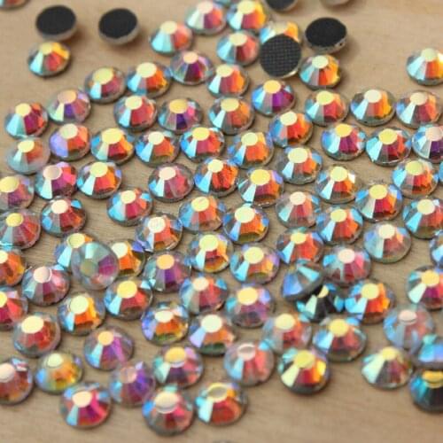 High Quality ss6-ss30 Shiny Strass Crystal clear AB blue light DMC Hotfix Rhinestones Iron on Transfer Stone For bags Dresses