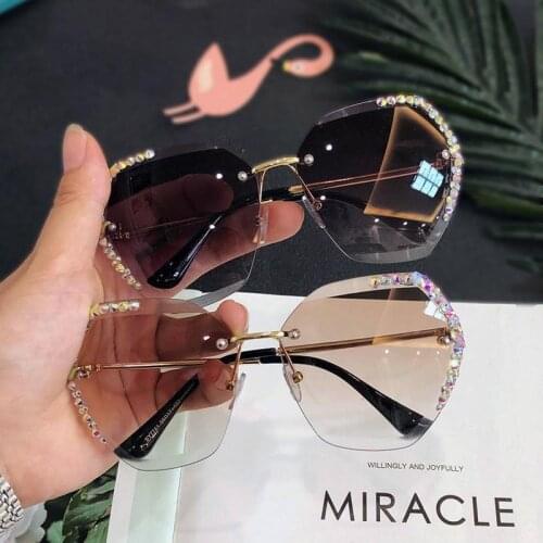 Rimless Womens Sunglasses Design Fashion Lady Sun glasses Vintage Alloy Classic Designer Shades UV400 Eyewear