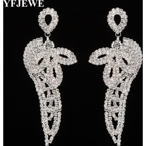 YFJEWE Fashion Jewelry Gold & Silver Plated New Special Design Rhinestone Crystal Drop Earrings Wedding Party for Ladies E331