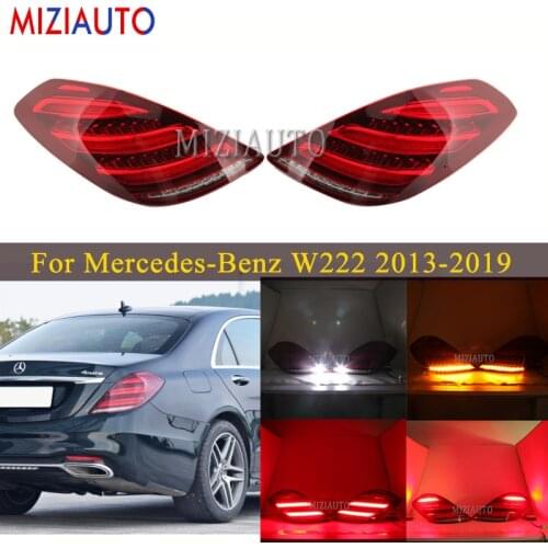 MIZIAUTO 1 Pair LED Rear Tail Lights For Mercedes-Benz W222 2013-2016 Tail Stop Brake Lamp Turn Signal Light ABS Car Styling