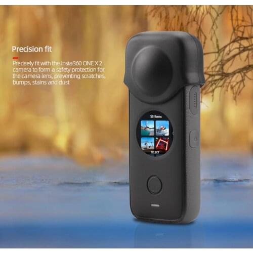 Lens Protective Cover Silicone Anti-skid Case for Insta360 ONE X2 Panorama Camera Action Sport Camera Accessories Black