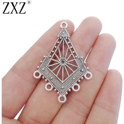 ZXZ 10pcs Water Drop Chandelier Earring Multi Strand Connector Charms Pendants For Boho Jewelry Making Finding