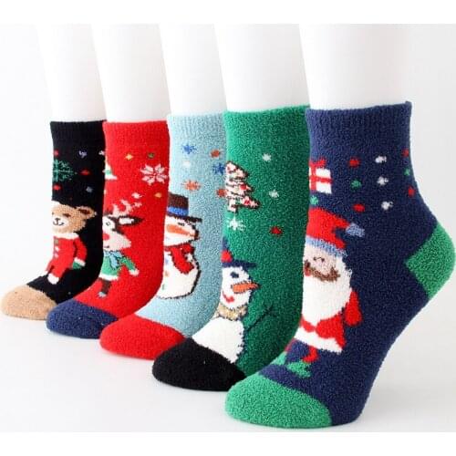 10 Pairs Per Set Factory Direct Sale Coral Velvet Christmas Socks Warm Thickened Candy Color Christmas Socks Wholesale