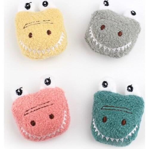 10Pcs/lot plush cartoon dinosaur doll hair clip accessories, plush fabric padded for bag accessories