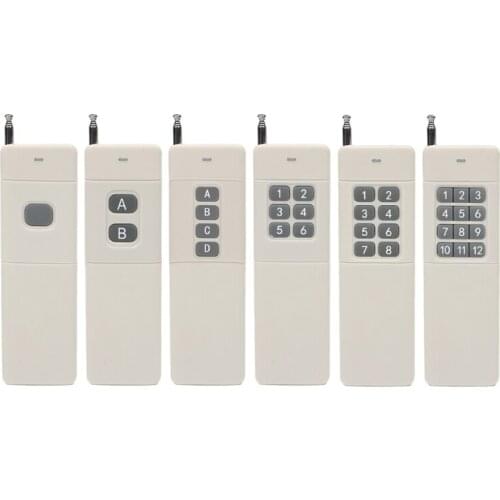 2021 New 3000m Long Distance Range High Power 1/2/4/6/8/12CH RF Wireless Remote Control Transmitter 433 MHz Relay Switch light