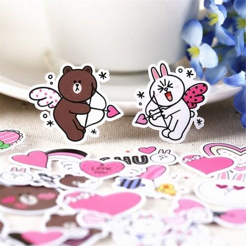 35 PCS nime naughty angel bear Paper Stickers Crafts And Scrapbooking stickers kids toys book Decorative sticker DIY Stationery