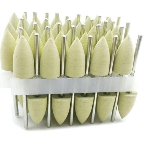 50pcs 2.35mm Dental Silicone Rubber Polishing Polisher Grinders Nail Drill Bits Dental Burs Yellow Dentistry Instrument