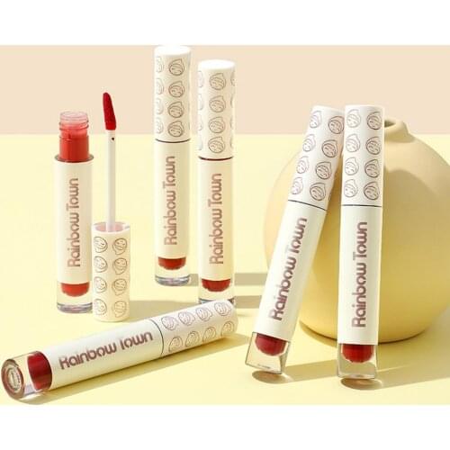 6 Colors Lip Glaze Matte Long Lasting Moisturizing Lip Gloss Glitter Dyed Liquid Lipstick Lip Oil Red Lips Tint Care Makeup