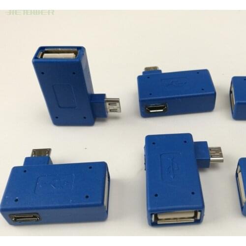 50pcs/lot Micro Adapter USB 2.0 Female To Male Micro OTG Power Supply 90 Degree USB OTG Adapters for Tablet Samsung S3 I9300 S4
