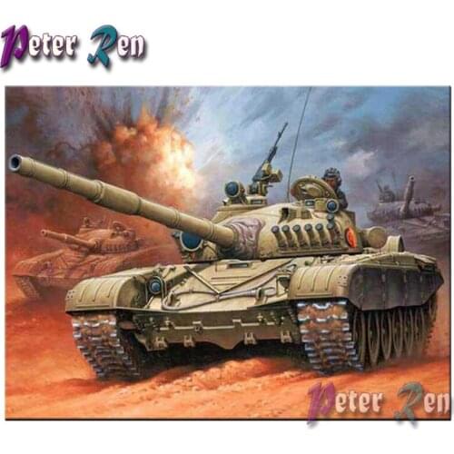 5d Diamond Painting Tank on the battlefield diamond Embroidery Square/round Mosaic Picture Rhinestone art Home Decoration