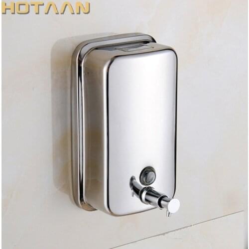 Free Shipping 500ml Chrome Stainless Steel Wall Mounted Liquid Shower Soap Dispenser Bathroom Shampoo Soap Box YT-2013