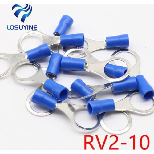 RV2-10 Blue Ring insulated terminal Cable Wire Connector suit 1.5-2.5mm cable Crimp Terminal 100PCS/Pack RV2.5-10 RV