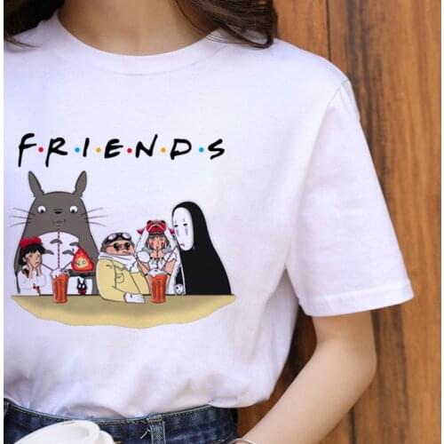 Totoro Harajuku Ullzang T Shirt Women Studio Ghibli Kawaii T-shirt Miyazaki Hayao Funny Cartoon Tshirt Cute 90s Top Tees Female