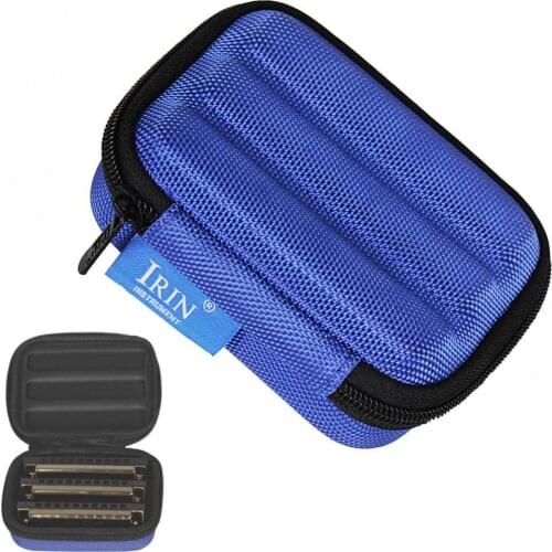 Protable Harmonica Storage Box Oxford Cloth Sponge Lightweight Shockproof Case for 10 Hole Harmonica for 3pcs Harmonica