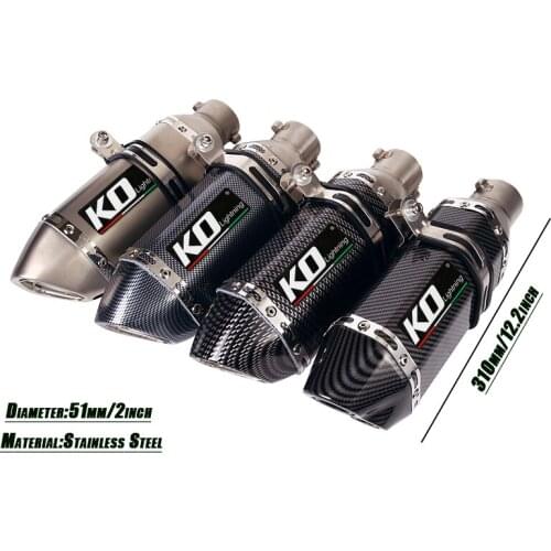 310mm Exhaust Muffler Pipe With Removable DB Killer Refit Motorcycle Cutting Diameter 38-51mm Tail Silencer Stainless System