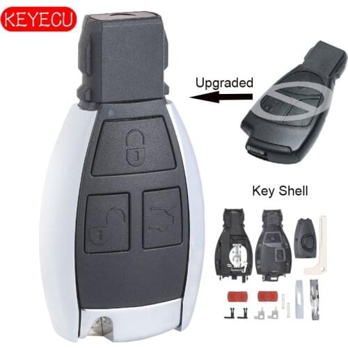KEYECU 3 Button Upgraded Smart Remote Key Shell Case Fob for Mercedes-Benz CLS C E S W124 W202