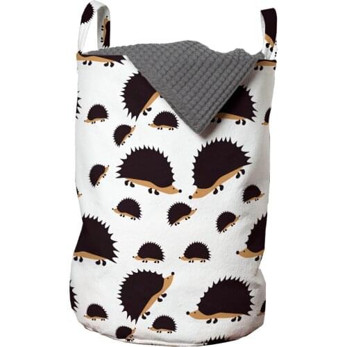 Hedgehog Laundry Basket Big Little Funny Animal Pattern Organizer for Clothes Underwear Socks Toys Wash Bag & Home Storage