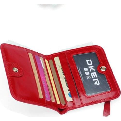 Of Oil Wax Leather Ladies Small Coin Purse Leather Retro Buckle Zipper Leather Wallet