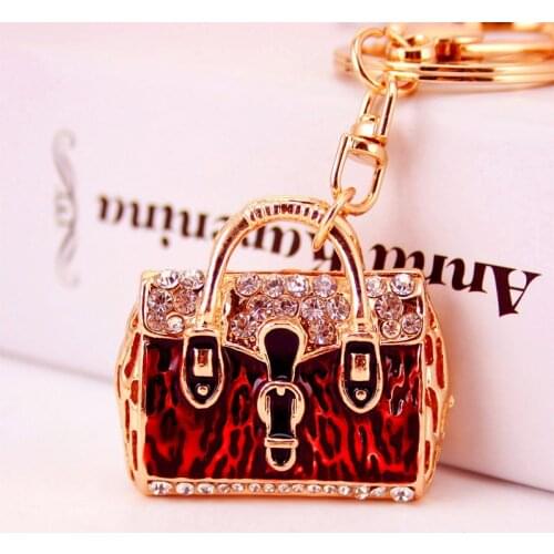 Creative handbag shape key chain fashion tiger color exquisite gift handbag handbag pendant new birthday gift for men and women